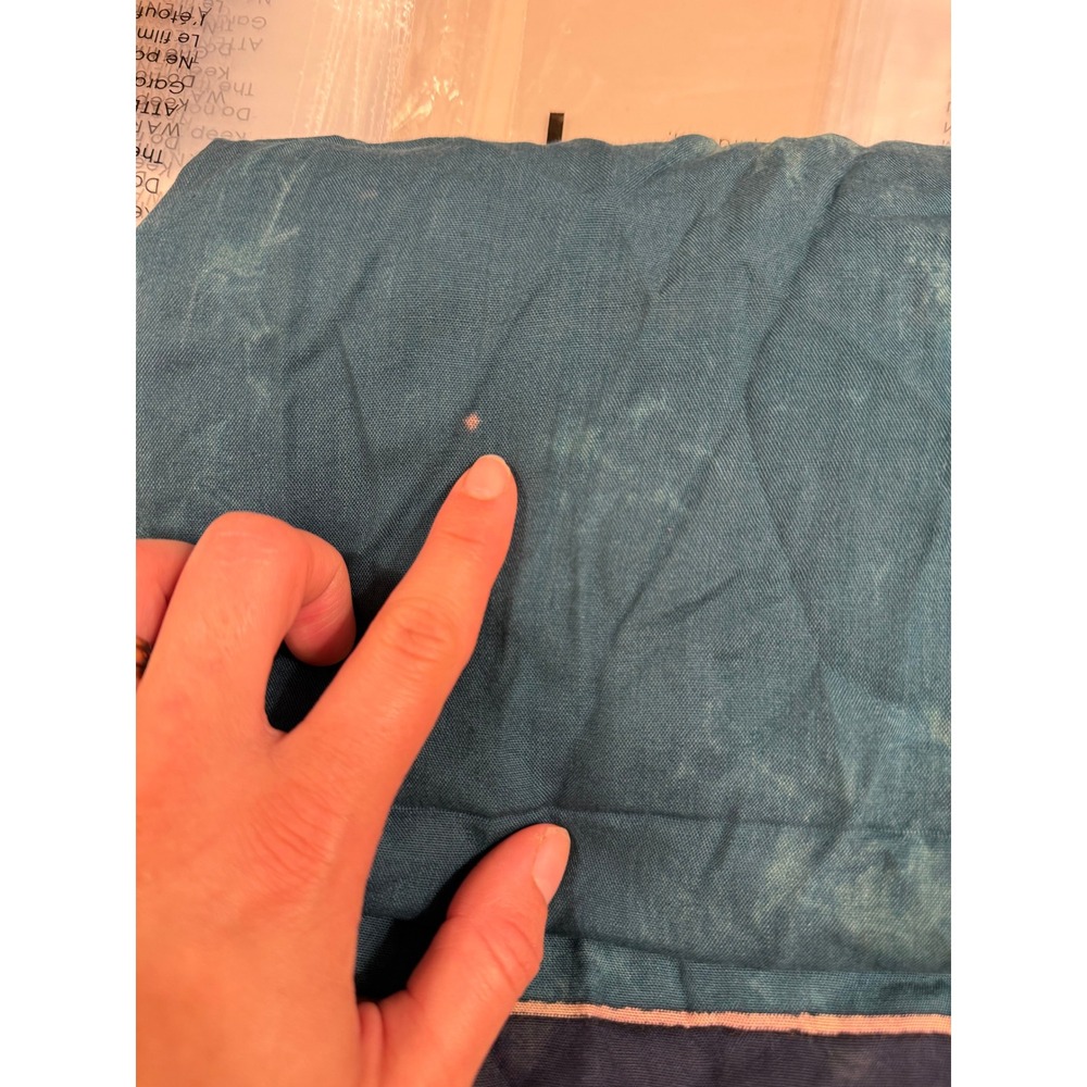 Vintage Teal Batik Sarong Wrap Celestial Moon Star Print Fringed Beach Coverup - Picture 4 of 4